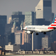 An American Airlines Boeing 737 Max-8, traveling from Miami to New York City, lands at LaGuardia Airport on March 11, 2019